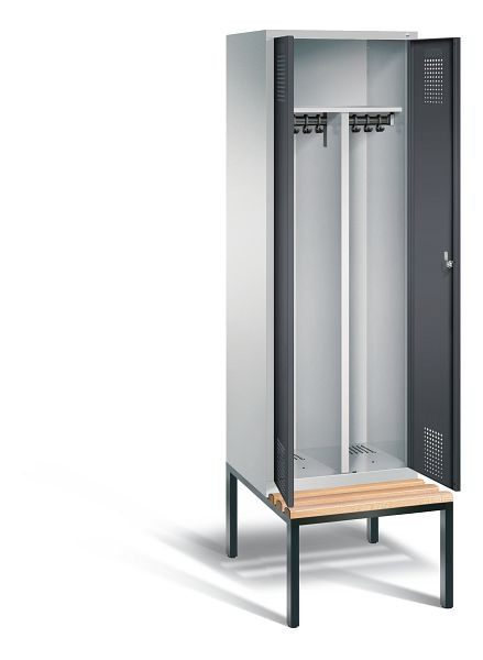 C+P zwart wit kastje Evolo, H2090xW610xD815mm, kleur: lichtgrijs / zwartgrijs, 48052-20 S10020