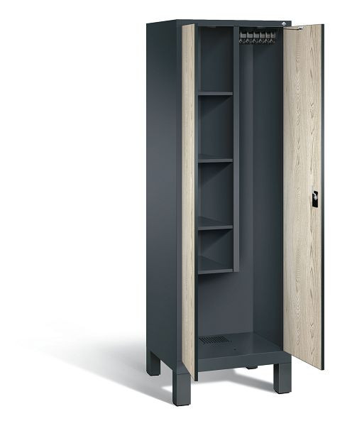 C+P reinigingsmiddelenkast Evolo, H1850xB610xD500mm, kleur: antracietgrijs / Sen ash decor, 48110-00 S10096