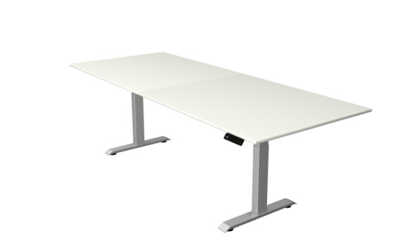 Kerkmann sta-/zittafel Move 4 nieuw 250 x 100 cm frame zilver, tafelblad wit, 10041210
