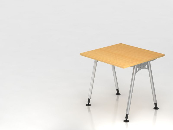 Hammerbacher bureau A-poot 80x80 beuken, rechthoekige vorm, VAS08/6/S