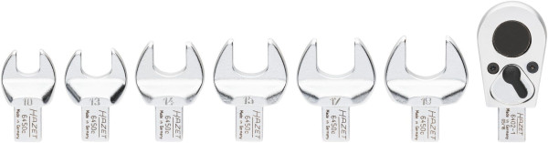 Hazet wisselplaatgereedschapset, wisselplaat vierkant 9 x 12 mm, uitwendig zeskantprofiel, massief vierkant 10 mm (3/8 inch), aantal gereedschappen: 7, 6450C/7