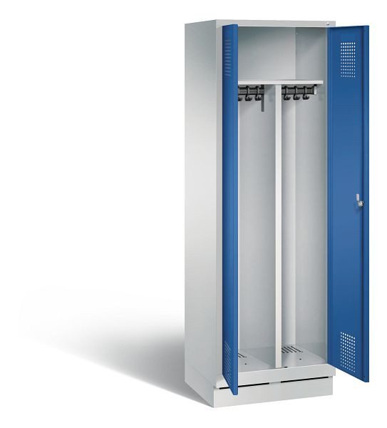 C+P zwart wit kastje Evolo, H1800xB610xD500mm, kleur: lichtgrijs / gentiaanblauw, 48022-20 S10072