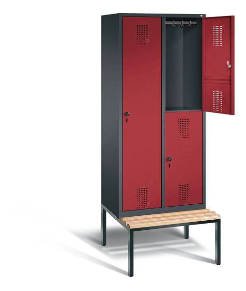 C+P cijferslot Evolo, H2090xW810xD815mm, kleur: zwart-grijs/robijnrood, 48650-22 S10008