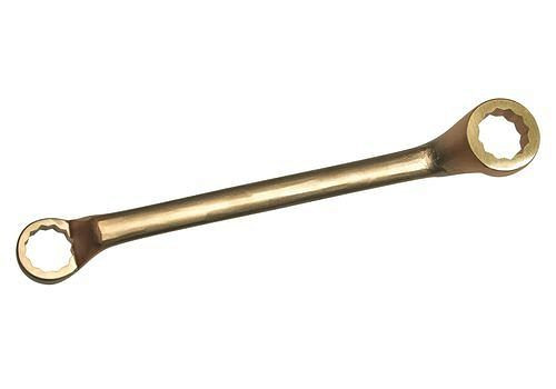 DENIOS dubbele ringsleutel, 10 x 11 mm, gebogen, speciaal brons, voor Ex-zones, 250-320