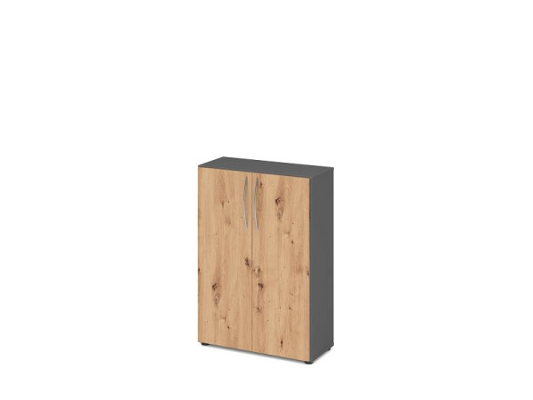 Hammerbacher kast 3OH 34, 6cm diep BM grafiet/knoestig eiken, V4550/G/R/BM