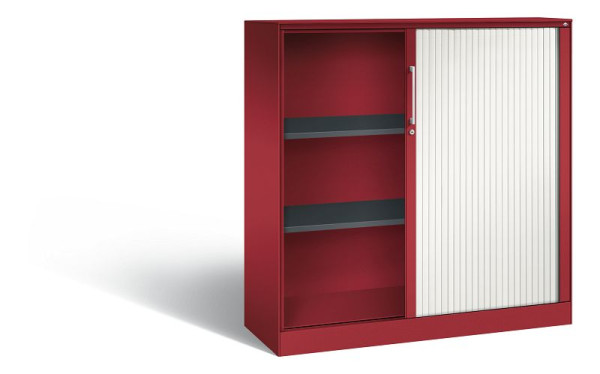 C+P rolluikkast Asisto, H1310xB1200xD435mm, kleur: robijnrood/verkeerswit, boogkruk, 3 niveaus, 143031-000 S10109