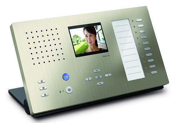 TCS video binnenstation voor handsfree serie Carus ADAPTO + 10 toetsen, tafelapparaat champagne, CAI2210-0152