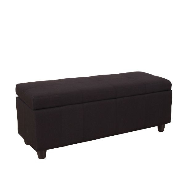 Mendler opbergkist Kriens, bankje, stof/textiel, 45x114x45cm, zwart, 21442
