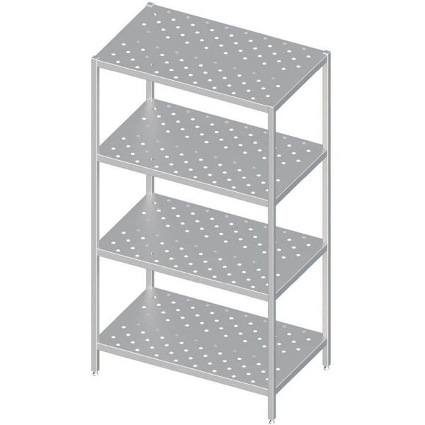 Stalgast plank met geperforeerde planken 1500x400x1800mm, gelast, VRL15401