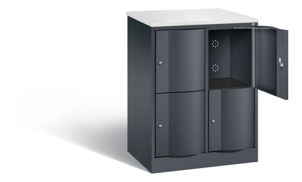 C+P lockerkast Resisto, H1077xB772xD540mm, kleur: zwart-grijs, 8472-272 S10072