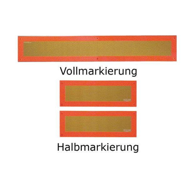 Stone HGS achtermarkering volgens ECE 70, volledige markering stijf, met kunststof frame, 10 mm aan de zijkant afgeschuind, 197 x 1132 mm / hard aluminium 1,5 mm / 1 stuk, 14112