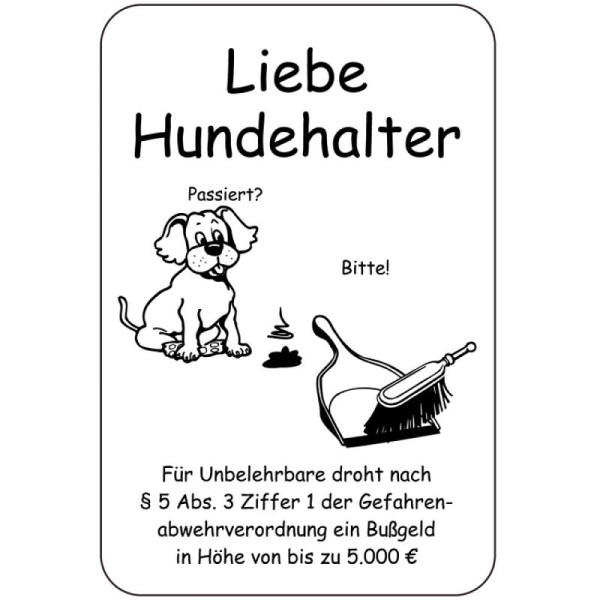 Steen HGS speciaal bord, Beste hondenbezitters..., 400 x 600 mm, 15066