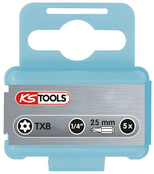KS Tools RVS bit 1/4", 25 mm, TB10, 5 stuks, 910.2342