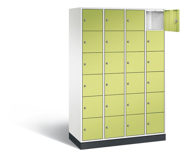 C+P lockerkast Intro, H1950xB1220xD490mm, kleur: verkeerswit / virid green, 8670-401 S10151