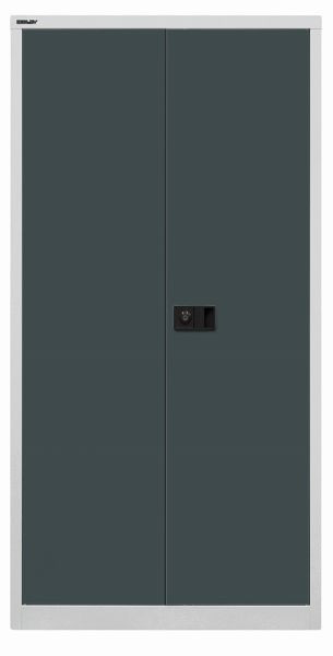 Bisley universele draaideurkast, 3 gegalvaniseerde planken, 4 OH, lichtgrijze romp, antracietgrijze fronten, E722A03G525