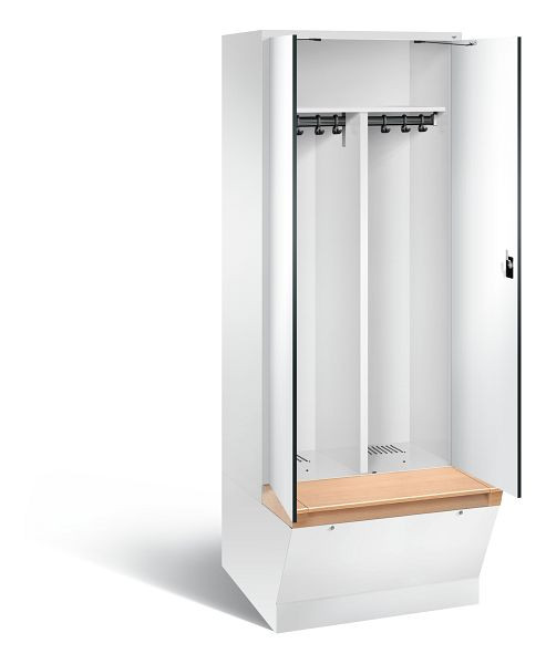 C+P zwart wit kastje Evolo, H2090xW810xD815mm, kleur: verkeerswit / decor wit, 48056-22 S10200