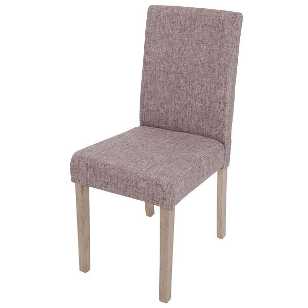 Mendler eetkamerstoel Littau, keukenstoel, stof/textiel, grijs, bruine poten, 74385