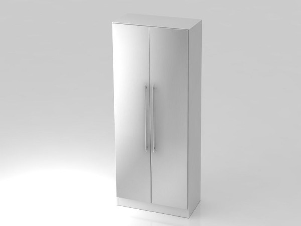 Hammerbacher kast 5OH met bodemrailgreep wit/zilver, 80x42x200,4 cm (BxDxH), V7100/W/S/RE