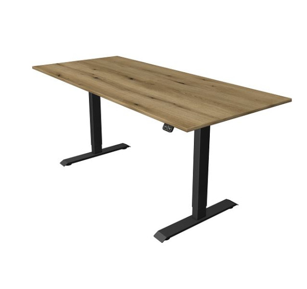 Kerkmann zit-/statafel B 1800 x D 800 mm, elektrisch in hoogte verstelbaar van 740-1230 mm, eiken, 10182155