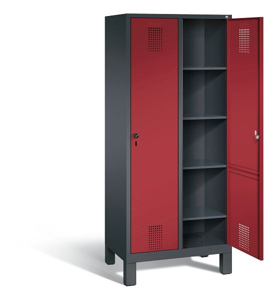 C+P washok Evolo, H1850xW810xD500mm, kleur: zwartgrijs/robijnrood, 48010-22B S10002