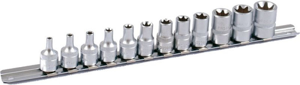 Projahn 3/8" doppenset op rail 12 stuks binnen TX moeren, 4213
