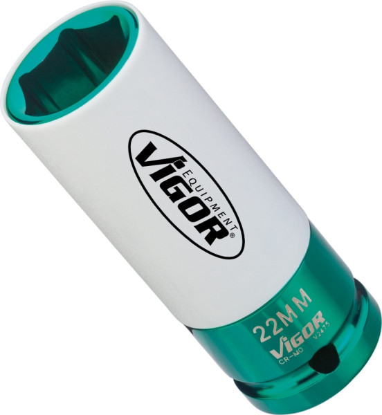 VIGOR slagmoersleuteldop, hol vierkant 12,5 mm (1/2 inch), buitenzeskantprofiel, 22 mm, V2475
