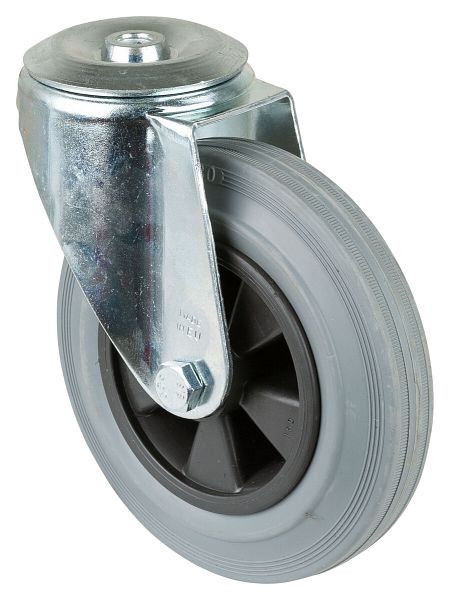 BS rollen transportrol, wielbreedte 40 mm, wiel-Ø 160 mm, draagvermogen 150 kg, grijs rubberen loopvlak, kunststof wiellichaam, rollager, L101.B46.160