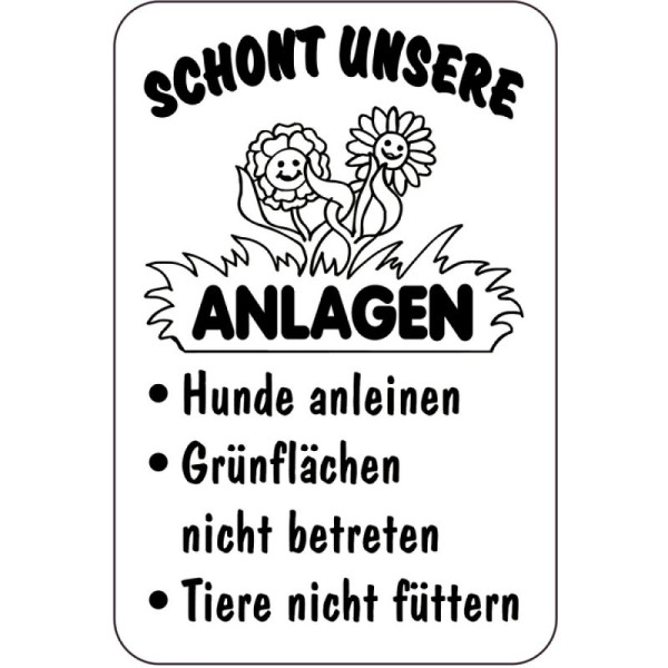 Stein HGS HGS speciaal bord, BESCHERM ONZE FACILITEITEN, honden alstublieft aangelijnd, geen groene gebieden..., 400 x 600 mm, 15034