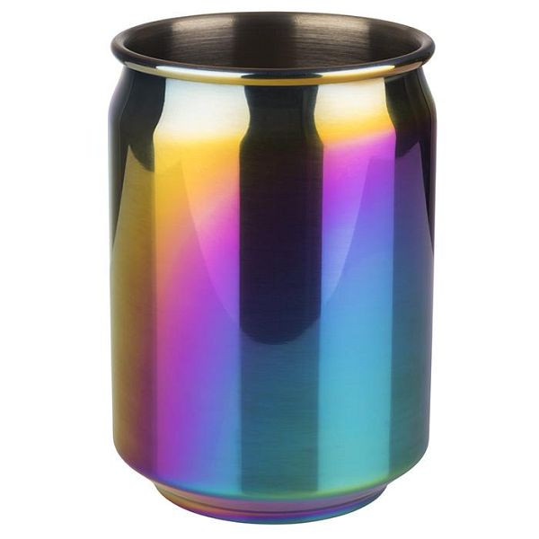 APS mok -COOL-, Ø 7,5 cm, hoogte: 10,5 cm, 18/8 roestvrij staal, regenbooglook, inhoud: 0,35 liter, 93374