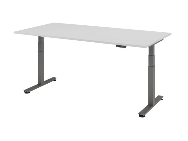 Hammerbacher zit-sta bureau elektrisch 200x100cm grijs, VXDSM2E/5/G