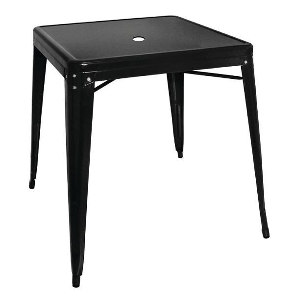 Bolero Bistro Vierkante Stalen Tafel Zwart - 660mm, GC867