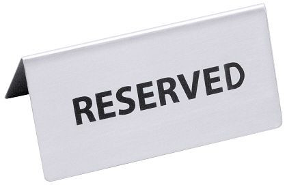 Contacto tafelbord GERESERVEERD aan beide zijden geschreven, 1056/121