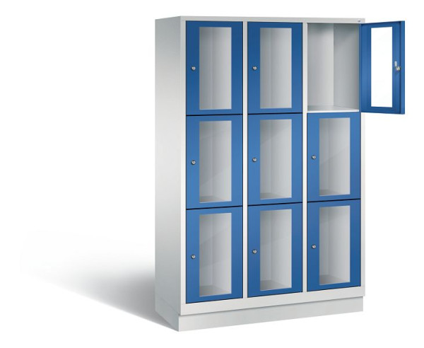 C+P lockerkast Classic, H1800xB1200xD500mm, kleur: lichtgrijs / gentiaanblauw, 8020A323 S10002