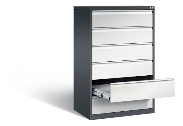 C+P archiefkast Acurado, H1357xB787xD590mm, kleur: zwartgrijs/lichtgrijs, handgreep, 12936-323 S10014