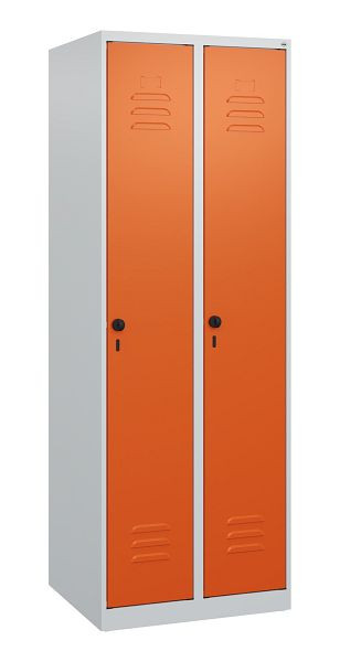 C+P luierkluis Classic PLUS met middenwand, 2 vakken, 1700x600x500mm, 7035/2004, veiligheidsdraaigrendel, 0800007-20F S10000
