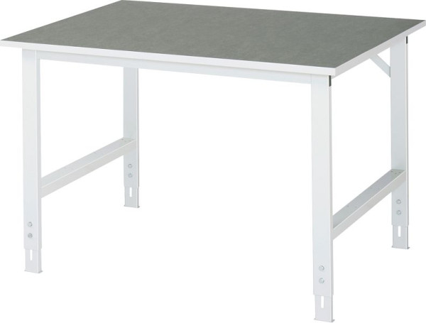 RAU werktafel Tom serie (6030) - in hoogte verstelbaar, werkblad met linoleum/universele bekleding, 1250x760-1080x1000 mm, 06-625L10-12.12