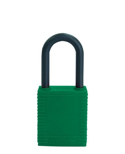 DENIOS veiligheidsslot met kunststof beugel, groen, niet geleidend, 209-696
