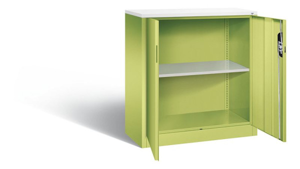 C+P kantoorkast Acurado, H1000xB930xD400mm, kleur: Viridin groen / Viridin groen, verzonken handgreep, 2 niveaus, 9266-1200 S10290