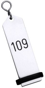 Contacto hotelsleutelhanger 10 cm, geanodiseerd licht metaal, zilverkleurig, 7653/910