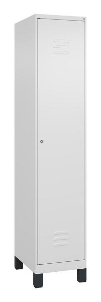 C+P luierkastje Classic PLUS met middenwand, voeten, 1950x400x500mm, 9016/9016, cilinderslot, 080010-12F S10005