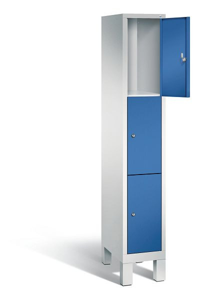 C+P lockerkast Evolo, H1850xB320xD500mm, kleur: lichtgrijs / gentiaanblauw, 48010-103 S10060