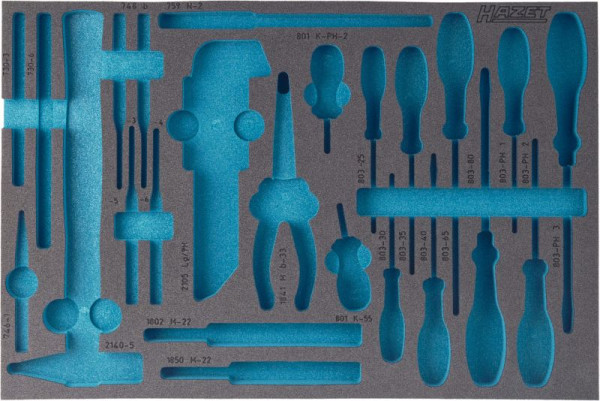 Hazet 2-componenten zachtschuiminleg, voor 163-120/24, afmetingen / lengte: 519 mm x 342 mm, 163-120L