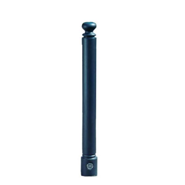Stone HGS stijl tuinpaal -Pholos-, afneembaar met 3p technologie, zeshoekig slot in het midden, inclusief bodemhuls, RAL 9005 diepzwart, 25061-07