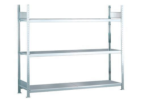 Schulte breedvakstelling met stalen legborden, basisveld, 3 opbergniveaus, vakbreedte 2500 mm, 2560 x 536 x 2000 mm, 278906