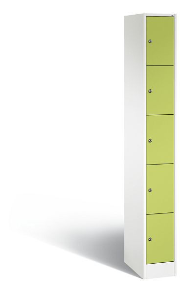 C+P Schließfachschrank Serie 8070, H1950xB240xT480 mm, Weiß/Viridingrün, 80700-10 S10443