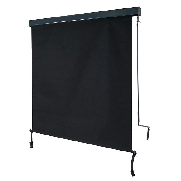 Mendler verticale luifel HWC-F42, verticale luifel privacyscherm, externe rolgordijn, UV-bescherming 50 stof, 250x140cm, zwart, 69624