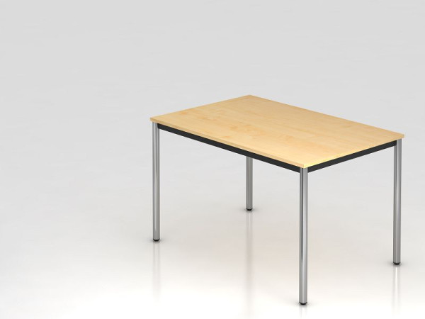 Hammerbacher vergadertafel rond onderstel 120x80 esdoorn/chroom, rechthoekige vorm, VDR12/3/C