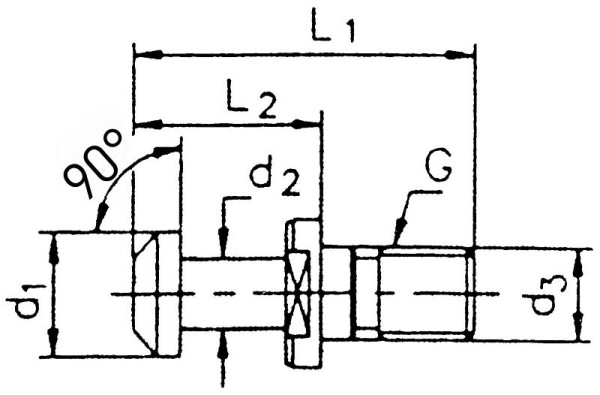 MACK trekbout MAS-BT 40, 90°, M16, zonder gat, 13-9882B-40-90