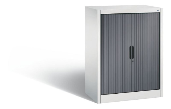 C+P Sideboard mit Rollladen Omnispace, H1030xB800xT420mm, Farbe: Grau/Schwarzgrau, Griffmulde, 2 OH, 3241-00 S10093