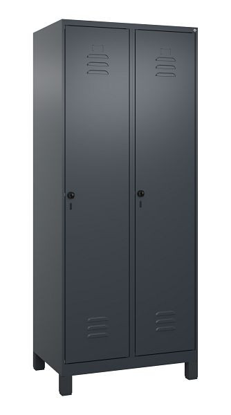 C+P luierkluis Classic PLUS met middenwand, voeten, 2 vakken, 1950x800x500mm, 7016/7016, veiligheidsdraaigrendel, 080010-22F S10000